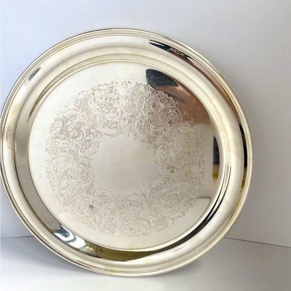 Gorham Round YC427/1 Silver Original Plated Tray Platter Vintage Antique - Picture 2 of 8